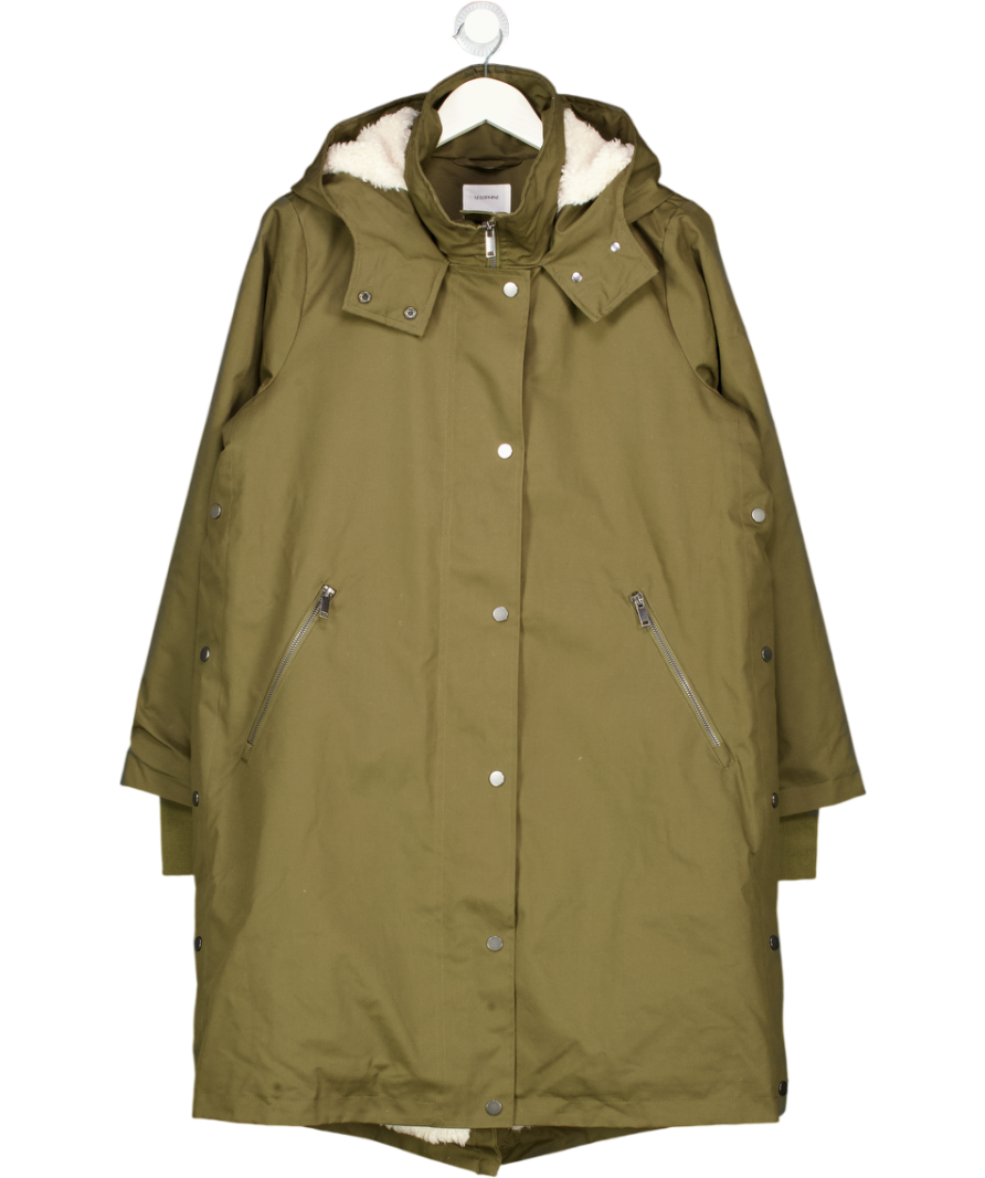 SERAPHINA Khaki Green 3 In 1 Maternity & Babywearing Parka With Borg Lining UK 8