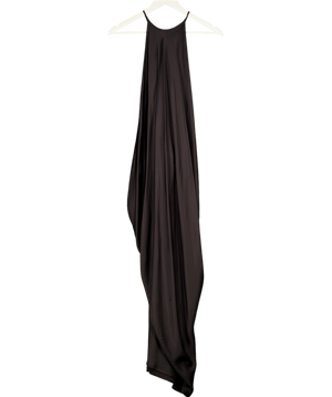 ZARA Black Satin Relaxed Maxi Dress UK M
