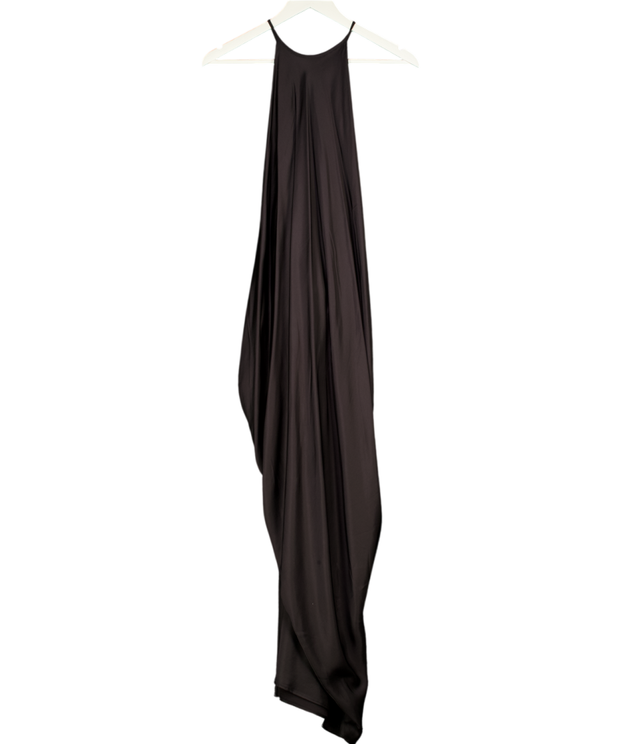 ZARA Black Satin Relaxed Maxi Dress UK M