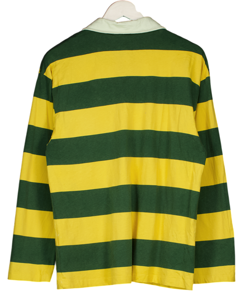 ASOS Yellow Oversized Striped Rugby Top UK S