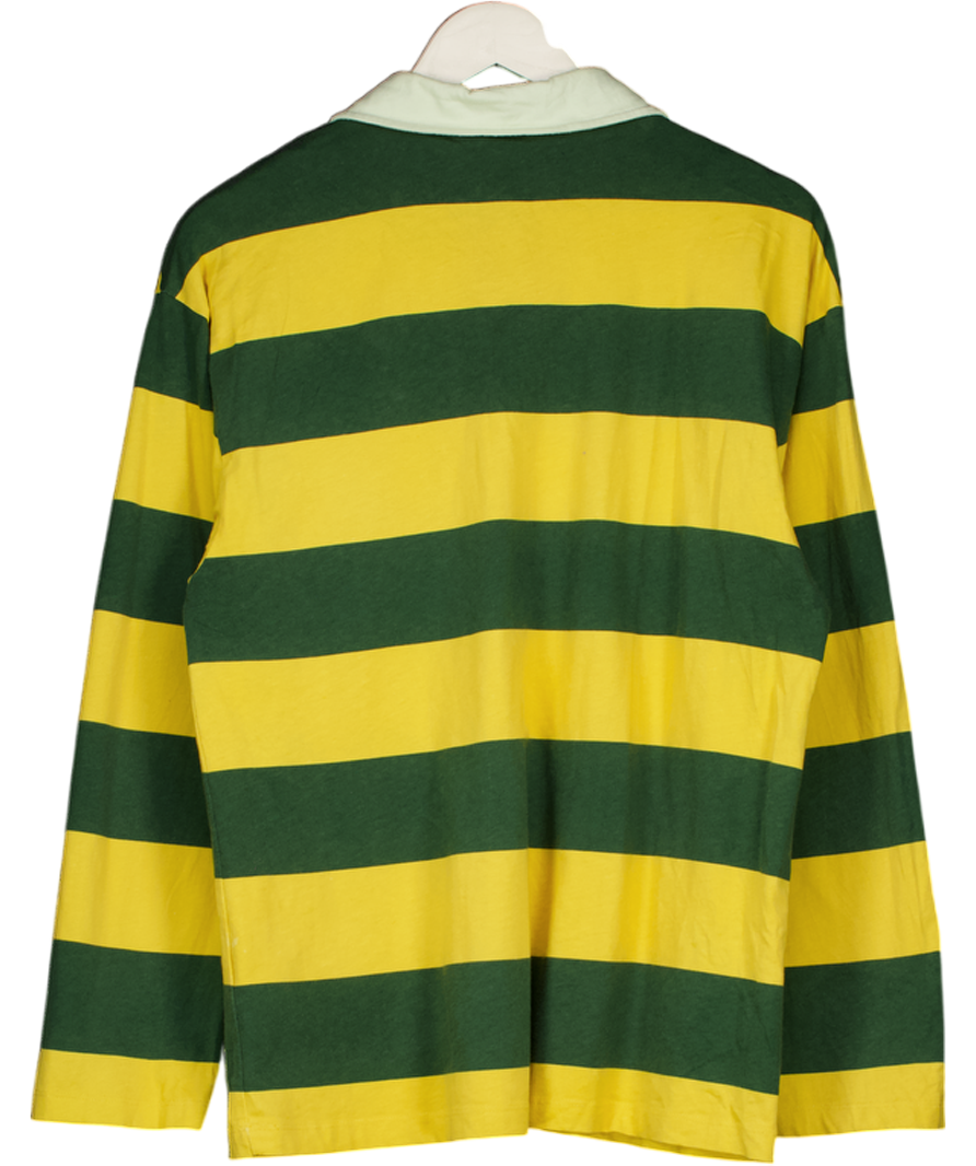 ASOS Yellow Oversized Striped Rugby Top UK S