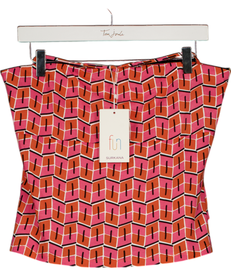 SURKANA Pink Printed Halter Top UK L