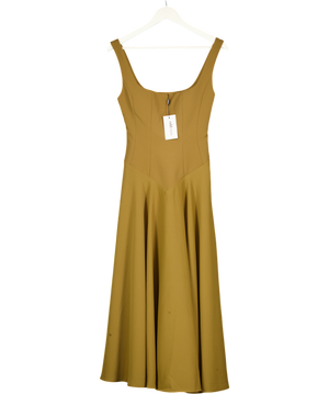 ODDMUSE The Ultimate Muse Low Waist Square Neck Midi Dress - Olive Green Uk S / UK 8