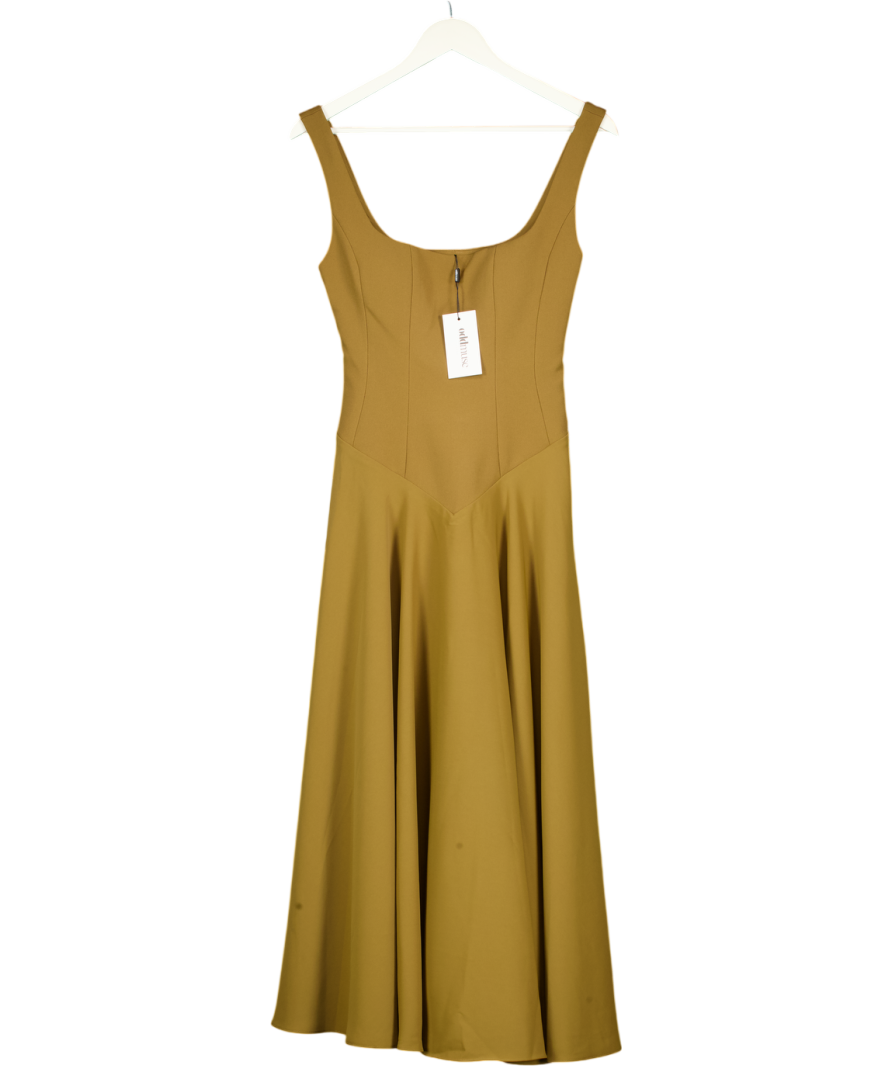 ODDMUSE The Ultimate Muse Low Waist Square Neck Midi Dress - Olive Green Uk S / UK 8