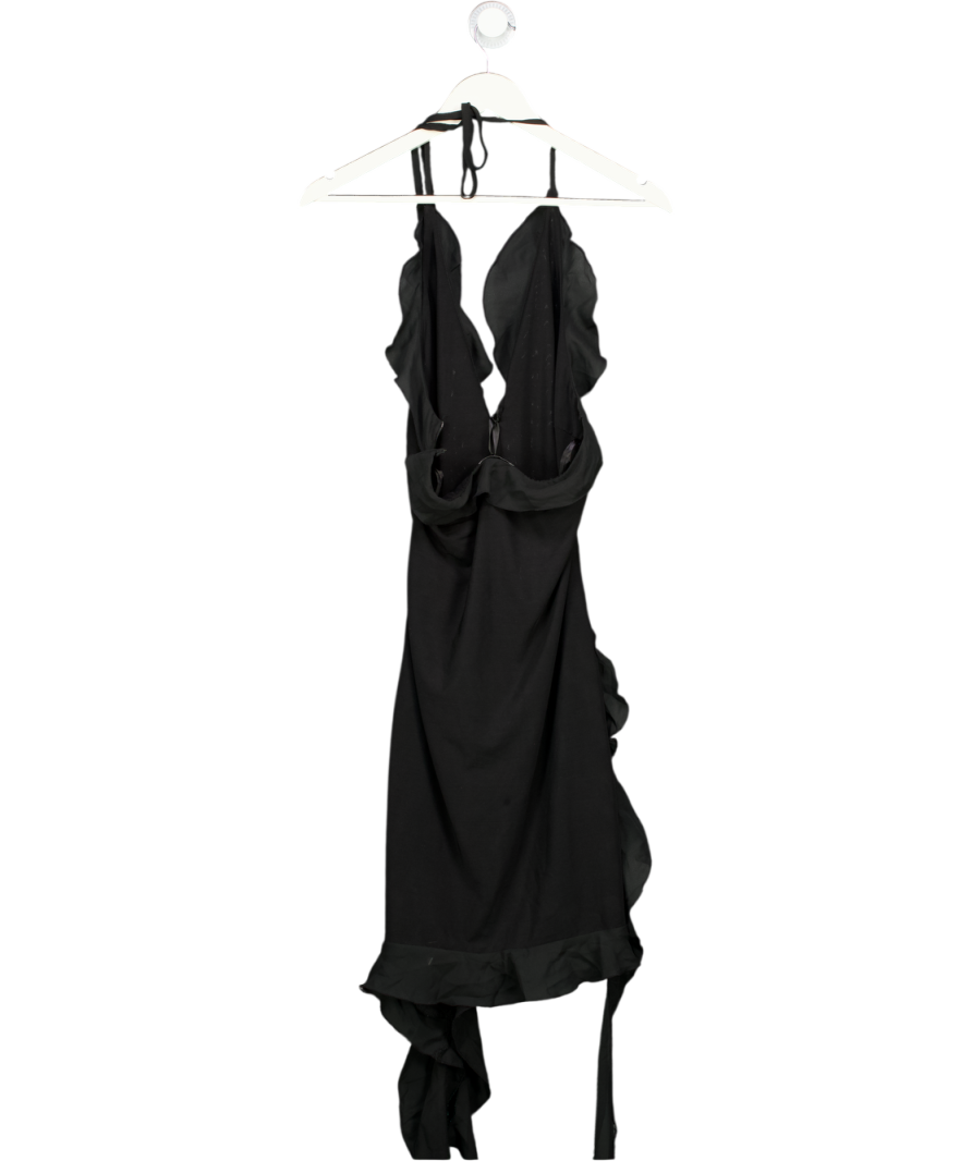Heiress Black Asymmetric Ruffle Dress UK S