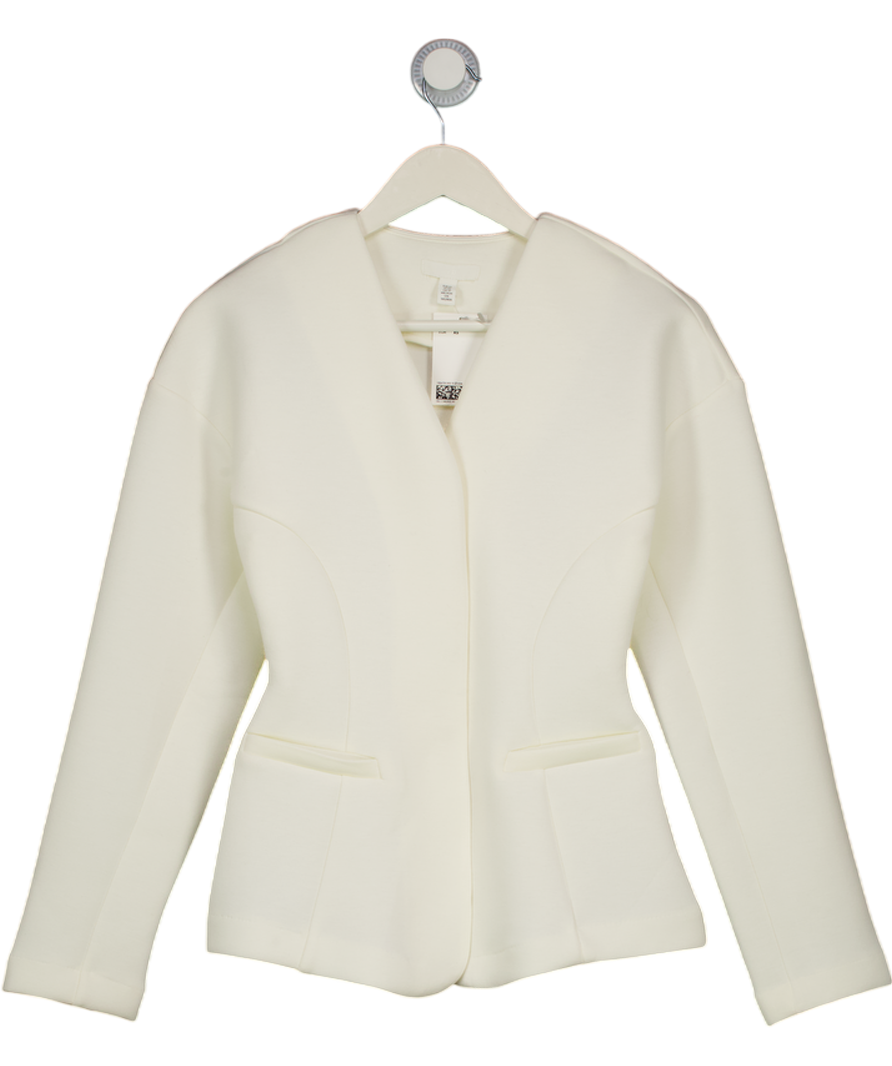 H&M Ivory White Fitted Sciba Blazer UK XS