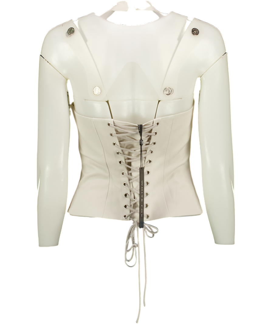 WHITE FOX Bone Grey He Said She Said Bustier Top UK M