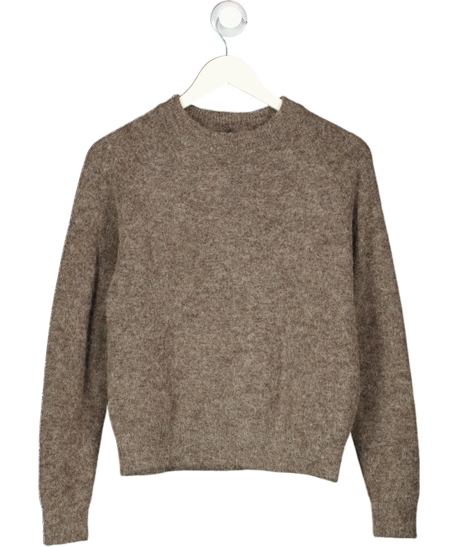 ZARA Brown Marl Jumper With Wool And Alpaca UK S