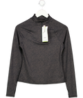 George Black Printed 4-way-stretch Zip Neck Gym Top UK S
