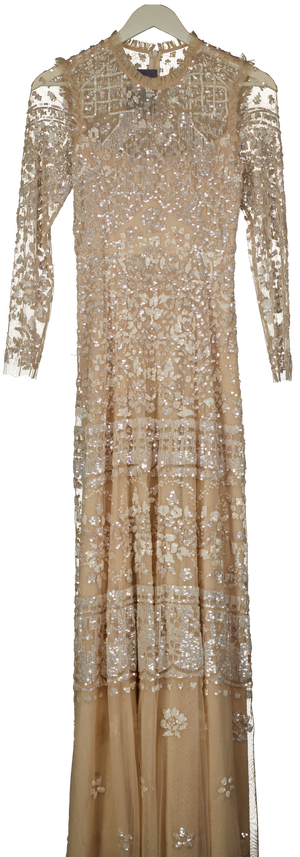Needle & Thread Champagne Cream Aurora Gown Dress UK 4