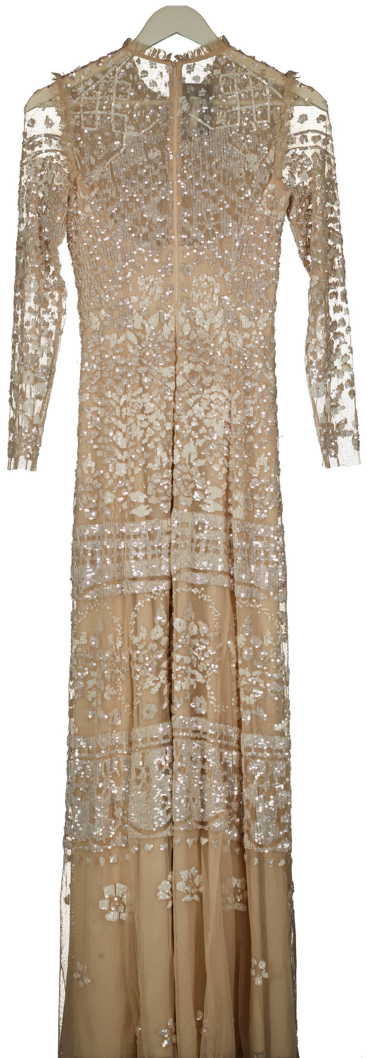 Needle & Thread Champagne Cream Aurora Gown Dress UK 4