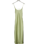 ZARA Green Satin Backless Maxi Dress UK S