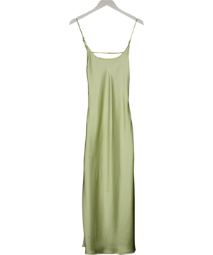 ZARA Green Satin Backless Maxi Dress UK S