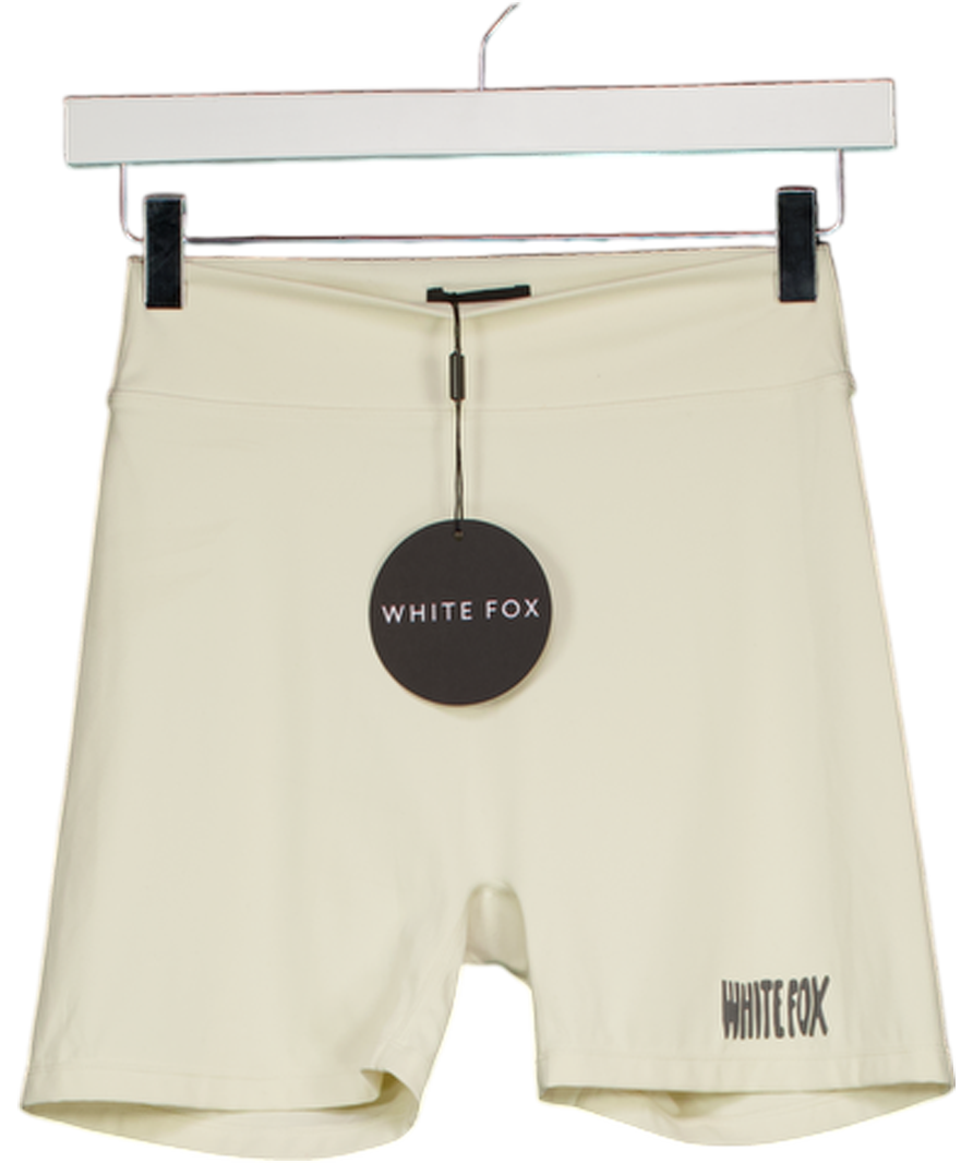 WHITE FOX Cream Biker Shorts UK S