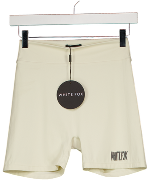 WHITE FOX Cream Biker Shorts UK S