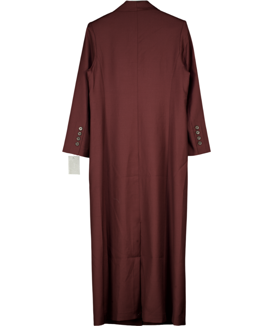 JOAEN Burguny Red Fine Merino Wool Allora Double Breasted Coat UK M
