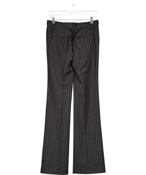 COURTNEY ZHENG Blue Stefan Chalkstripe Wool Trousers Sz6 UK XS