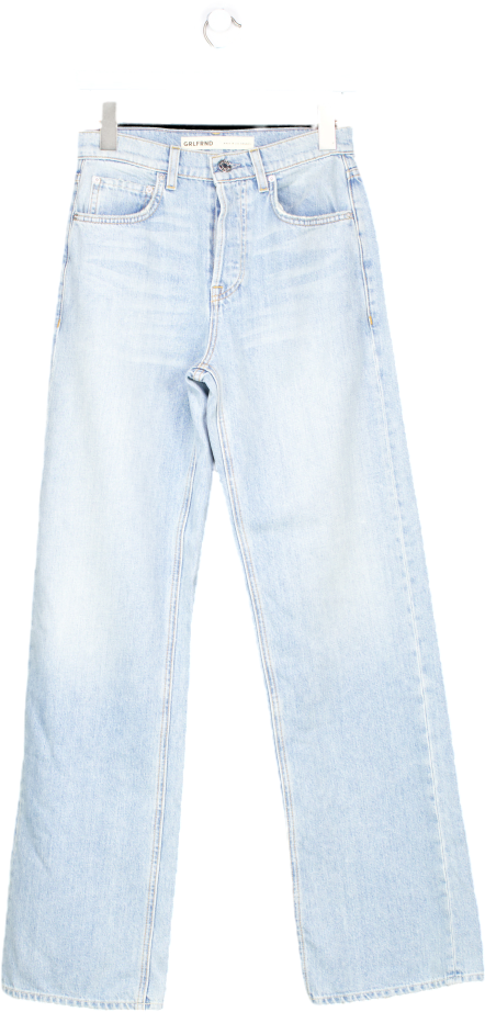 grlfrnd Blue Brooklyn High Rise Loose Straight Jeans W24