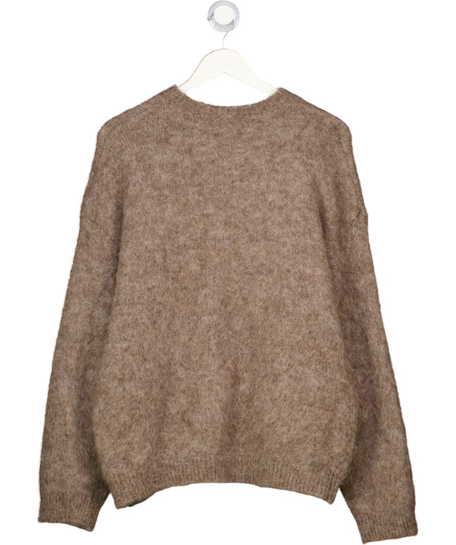 NA-KD Brown Knitted Oversized Alpaca Blend Jumper UK S