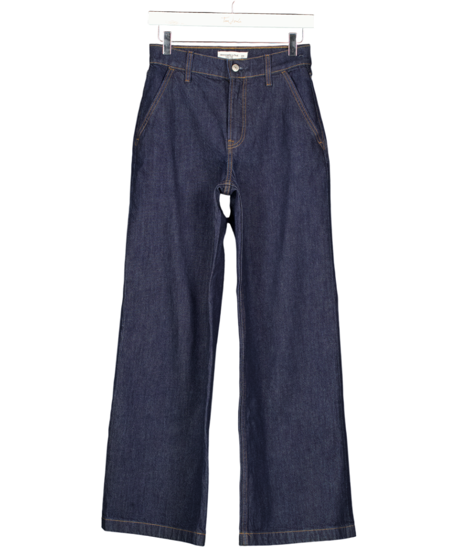 ABERCROMBIE & FITCH Blue High Rise Wide Leg Denim Jeans W24