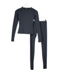 KHY BY KYLIE JENNER 2-piece Midnight Blue Footed Leggings And Long Sleeve Top UK XS