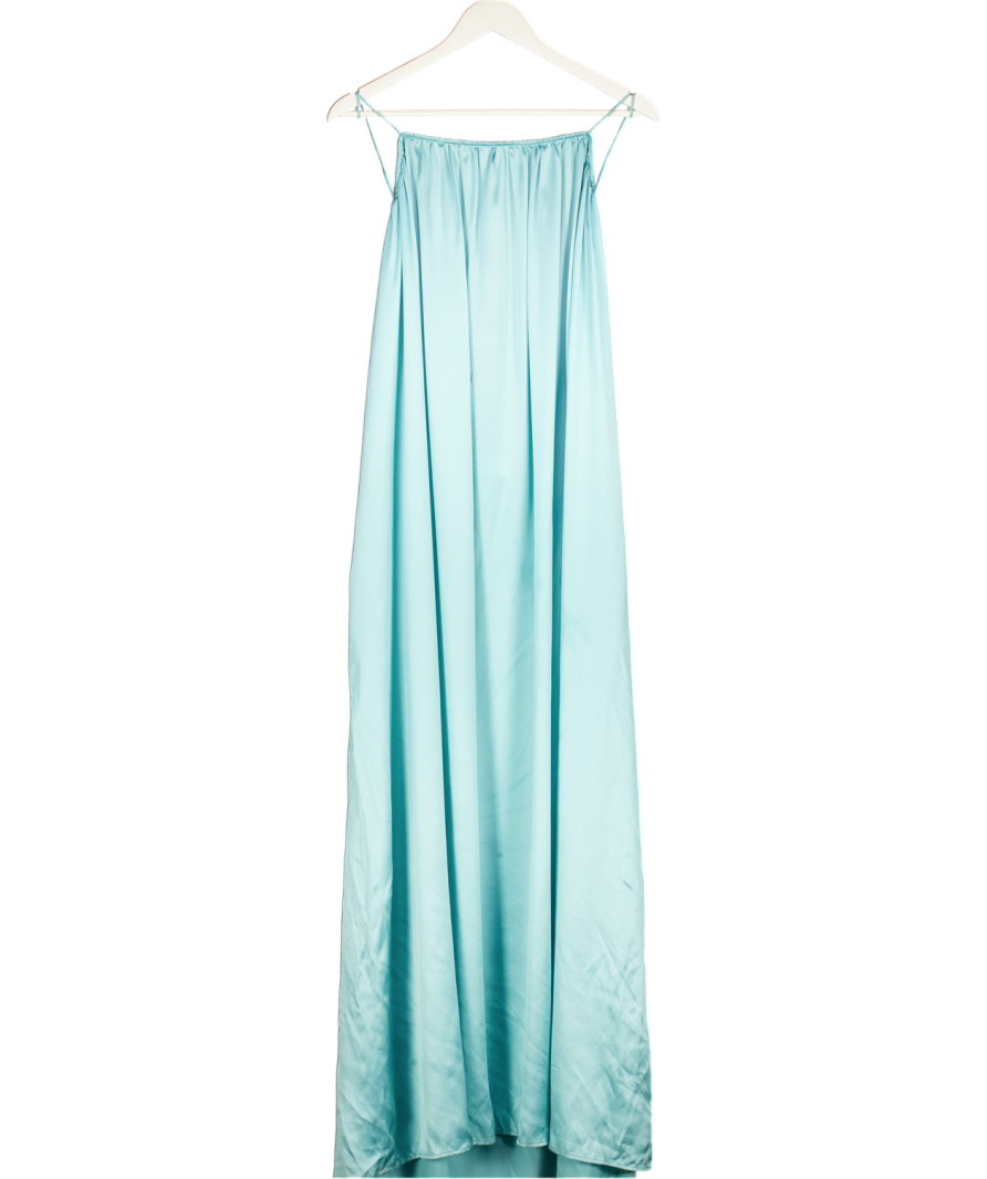 MANDIBREEZE 100% Silk Juliette Dress Aqua Green UK M