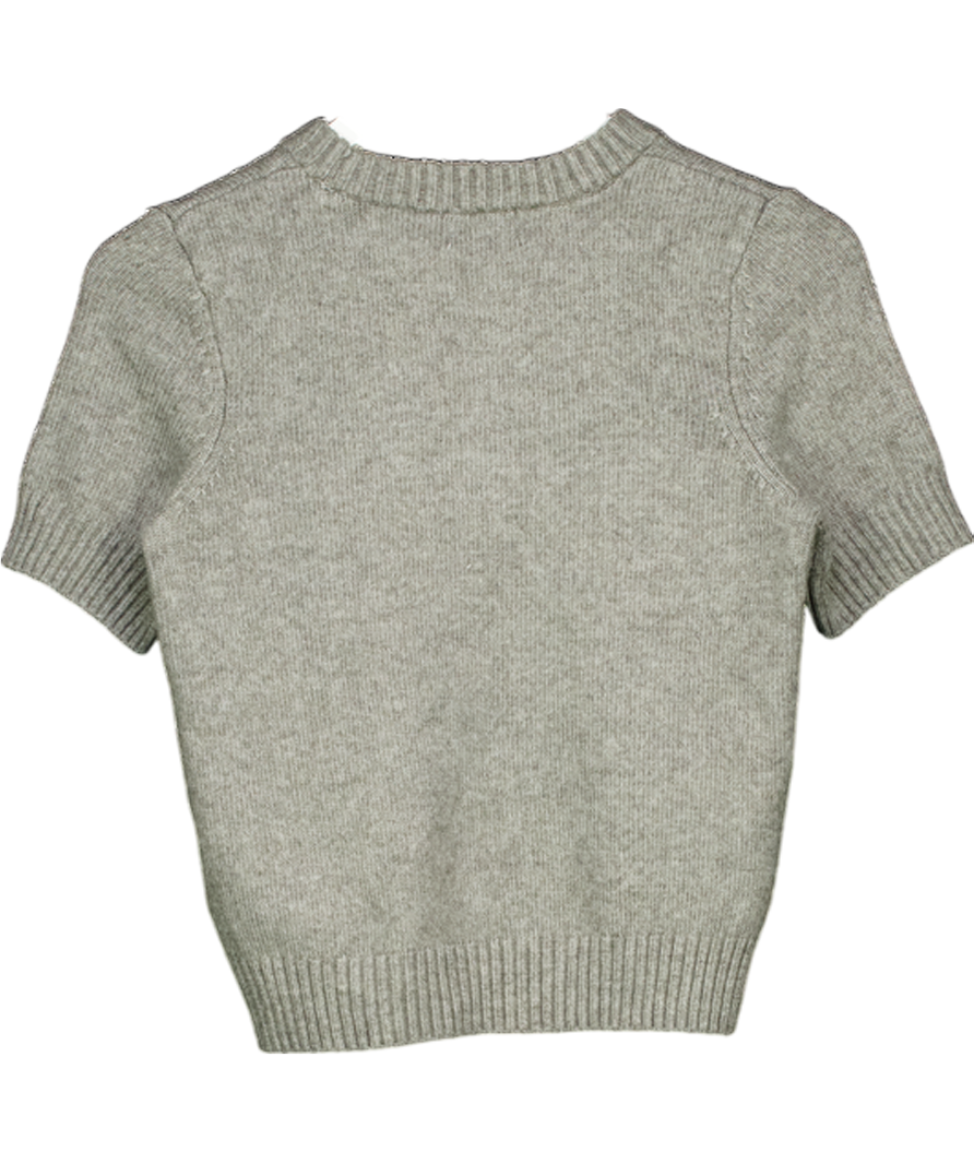 H&M Grey Short-sleeved Jumper UK S