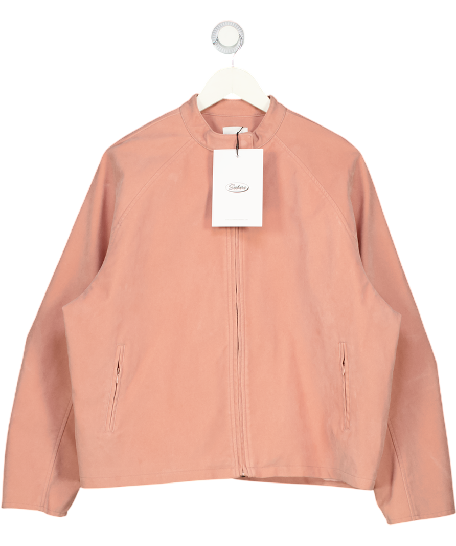 SISTERS AND SEEKERS Lady Faux Suede Jacket In Rose Pink UK S