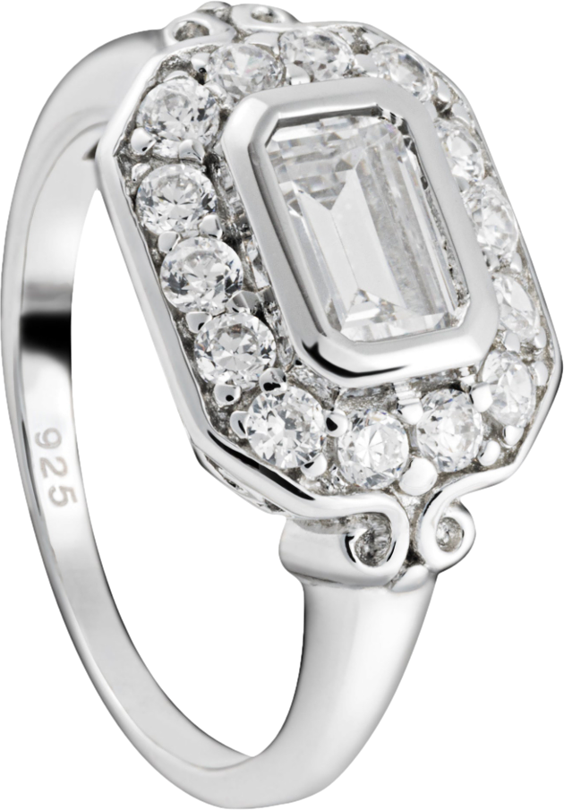 Heavenly London 925 Sterling Silver  / Cubic Zirconia Art Deco Ring Sz O