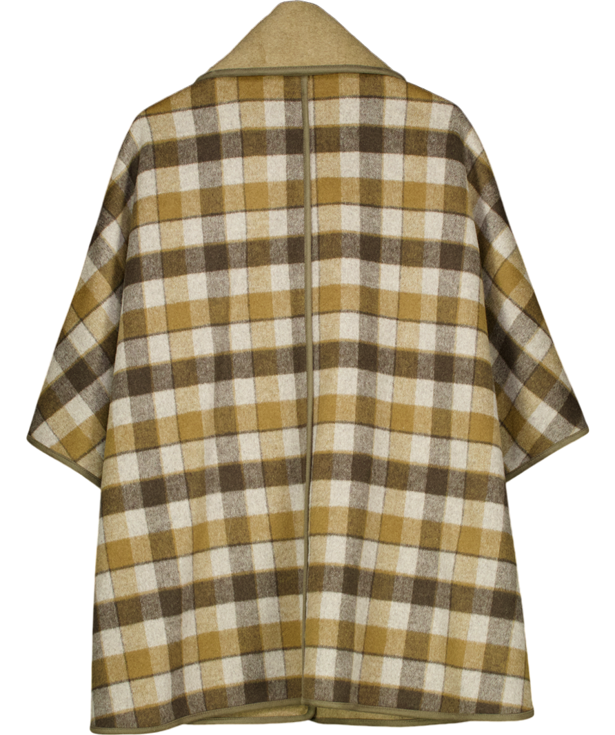 FABRIQUE Green Olive Green/ Chocolate Eila Wool Scarf Coat In Double-face Merino Wool UK S