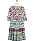 EMPORIO SIRENUSE White Pasley Print Cotton Midi Dress It40 UK 8