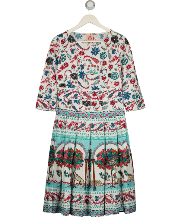 EMPORIO SIRENUSE White Pasley Print Cotton Midi Dress It40 UK 8