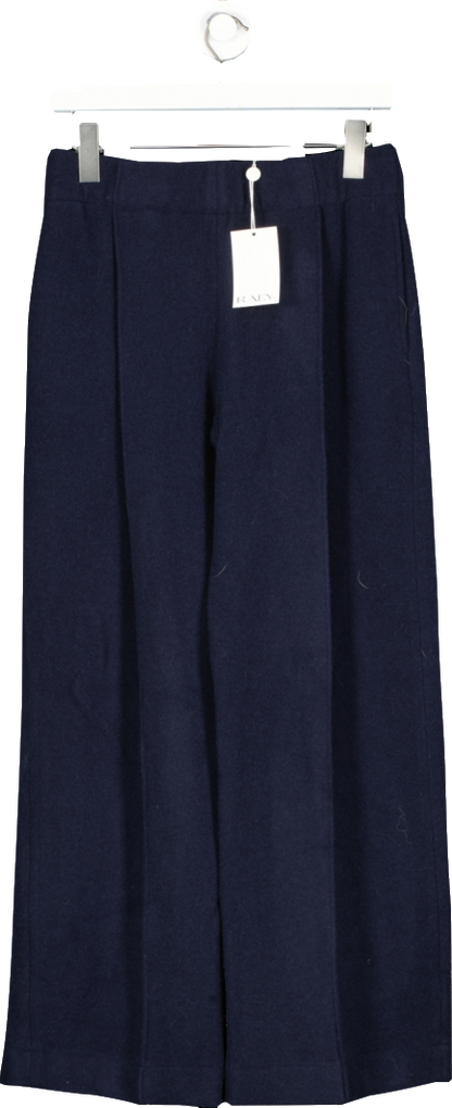 Raey Navy Blue Super-soft Cashmere / Virgin Wool Blend Trousers BNWT UK 8
