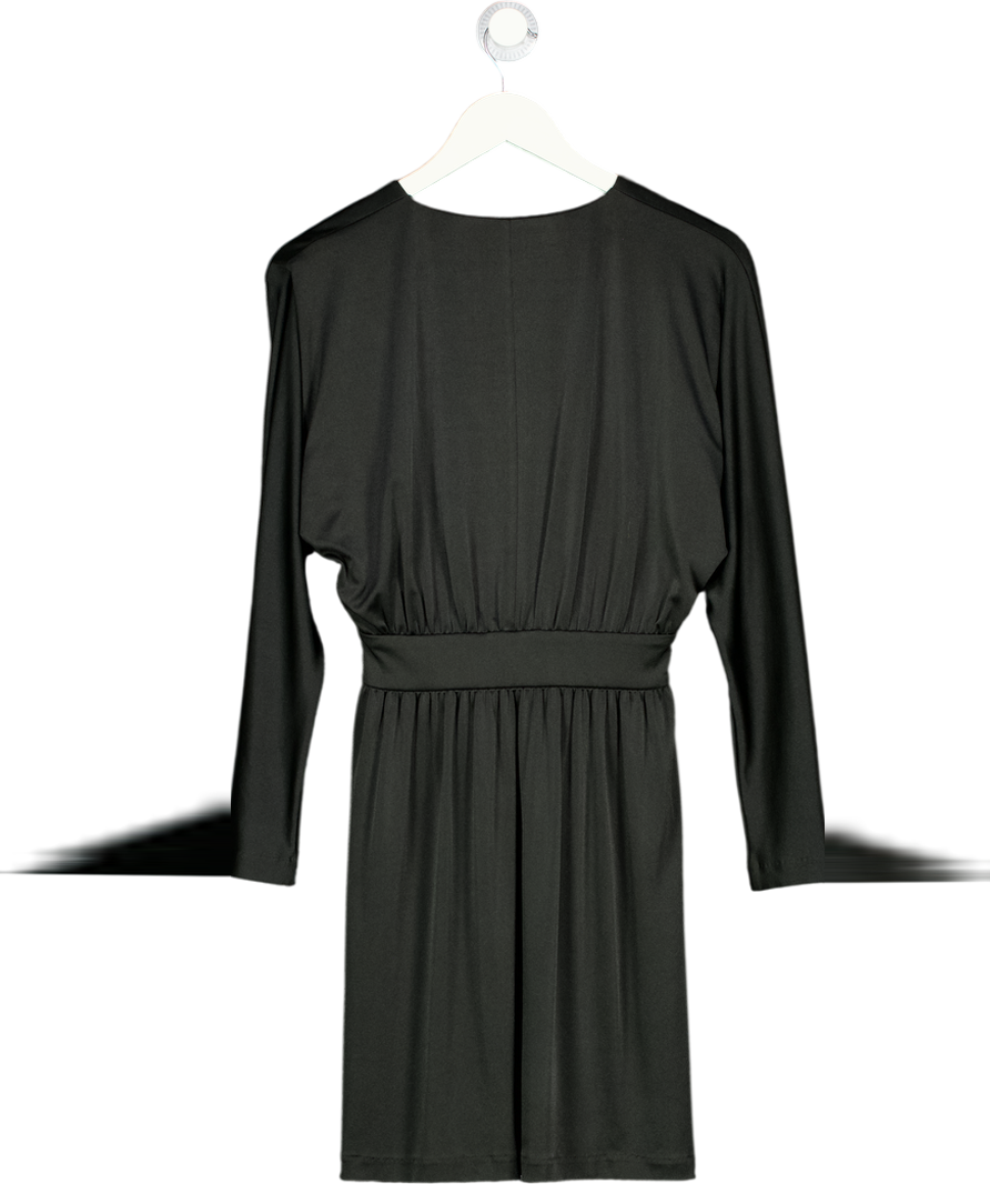 HALSTON HERITAGE Black Slinky V-neck Dress Us2 UK 6