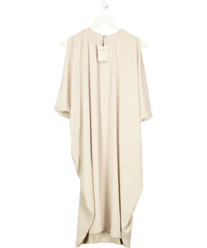 RIVER ISLAND Beige Satin Draped Mini Dress UK M