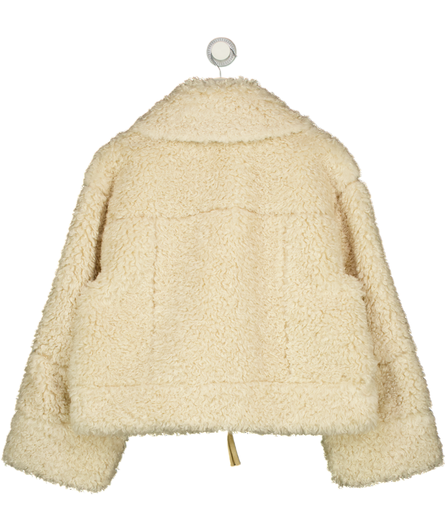 FREE PEOPLE Jacket - Cream Oversize Teddy Jacket UK XS