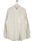 ERMENEGILDO ZEGNA Cream Textured Check Shirt UK XXL