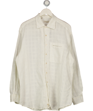 ERMENEGILDO ZEGNA Cream Textured Check Shirt UK XXL