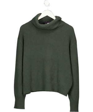 CIL CASHMERE IN LOVE Khaki Green 100% Cashmere Roll Neck Jumper One Size