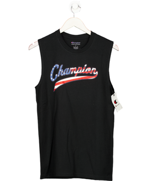 Champion Black Stars & Stripes Muscle Fit Tank Top UK S