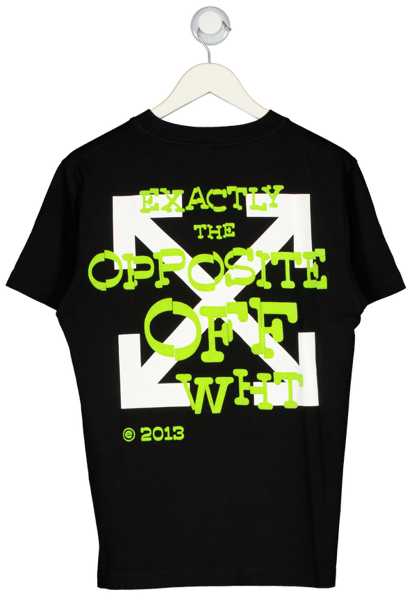 OFF-WHITE Black Off White Opposite Arrow Slim T-shirt Black/lime UK S