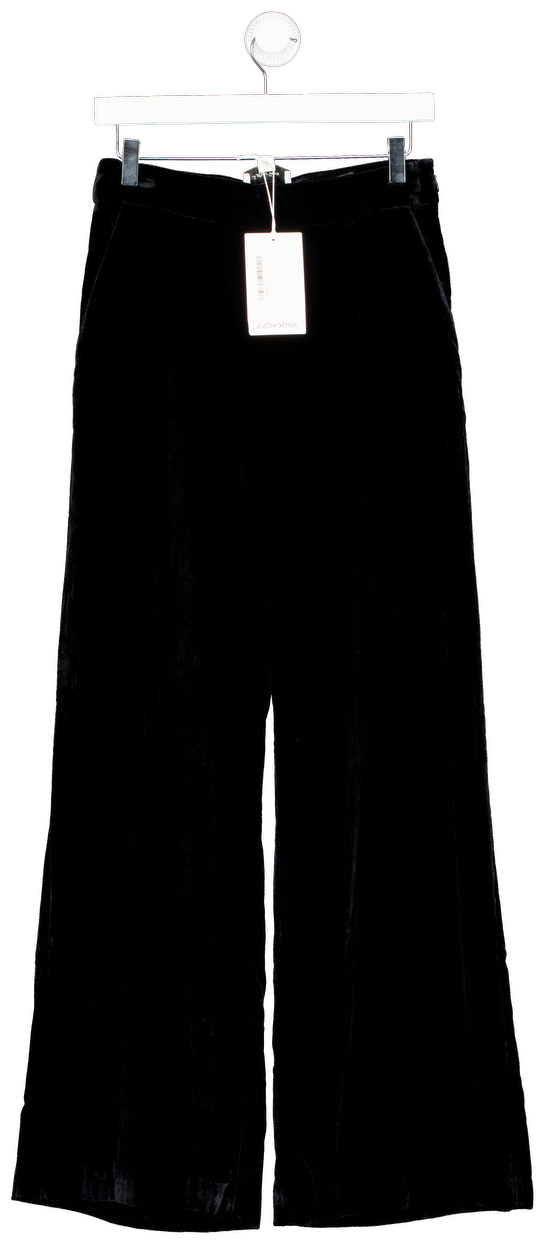 & Other Stories Black Wide-leg Velvet Trousers UK 8