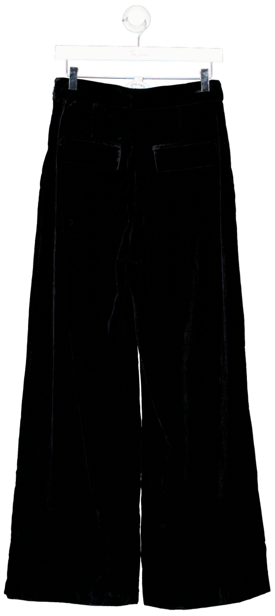 & Other Stories Black Wide-leg Velvet Trousers UK 8