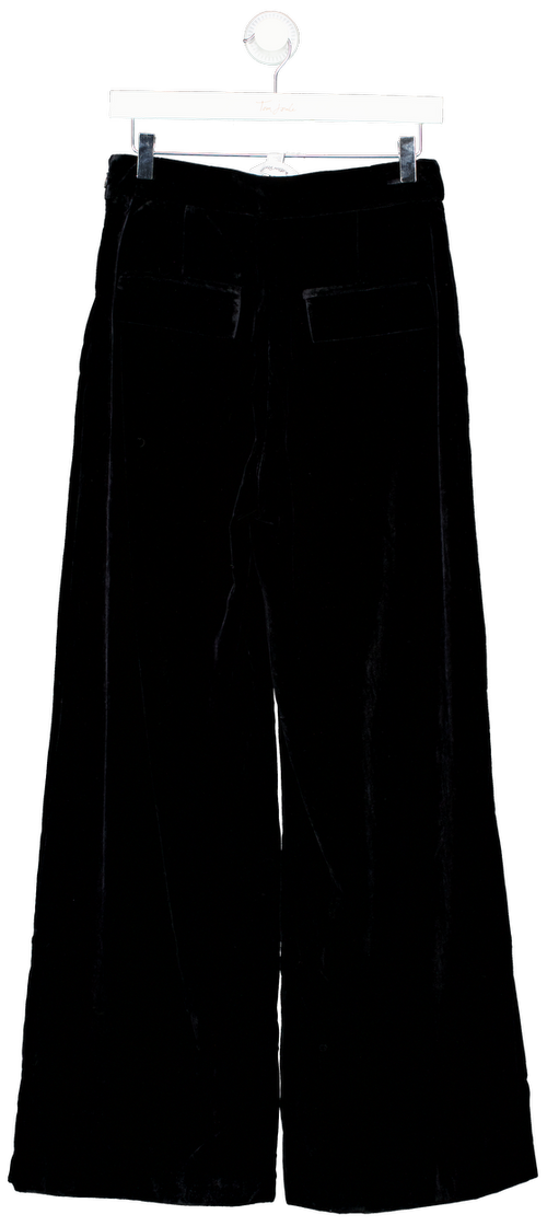 & Other Stories Black Wide-leg Velvet Trousers UK 8