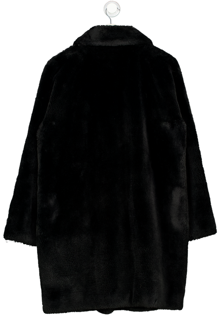 Rino & Pelle Black Joela Faux Fur Coat UK 12