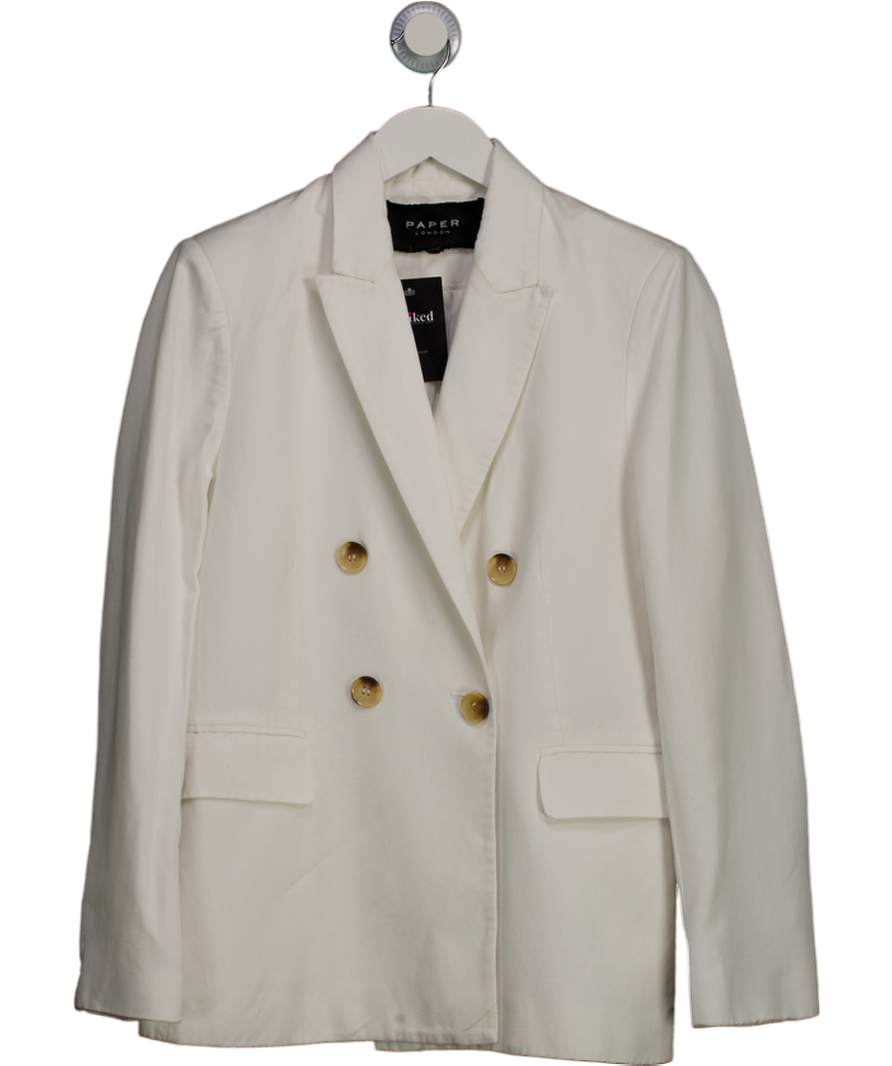 Paper London White Linen Blazer UK 12