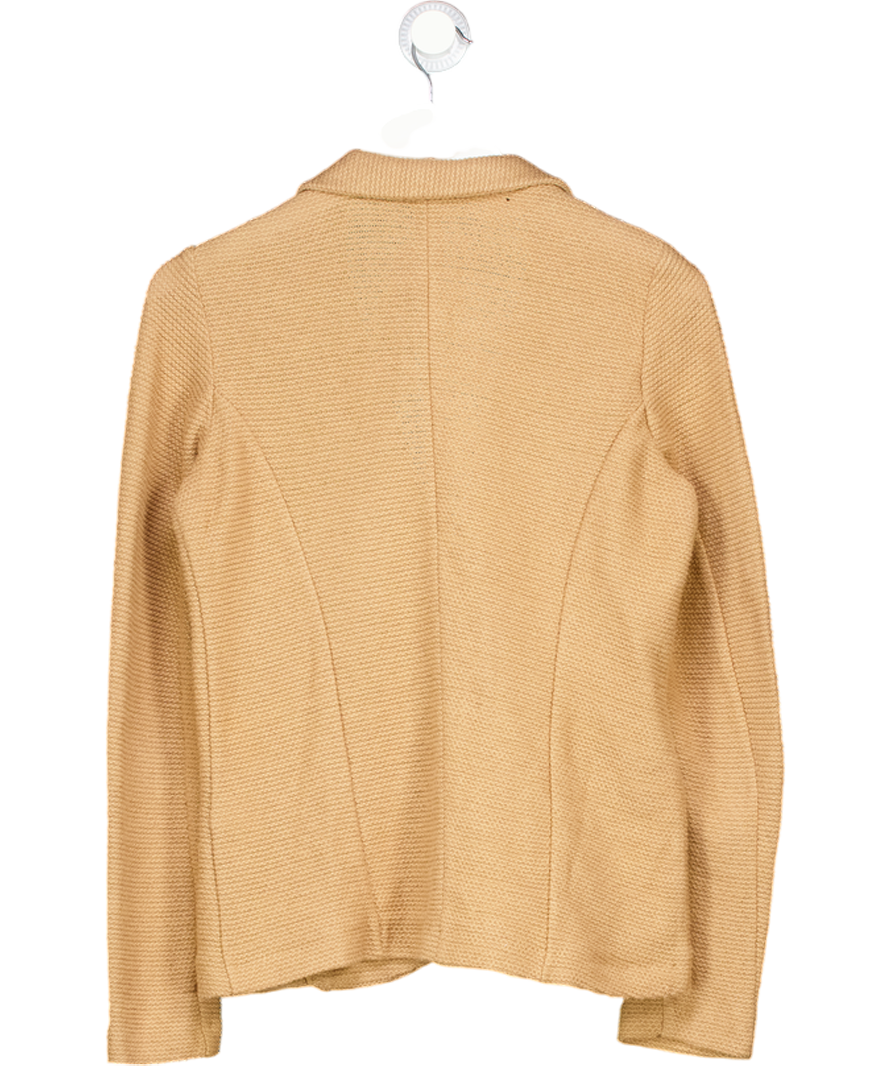 Massimo Dutti Beige Camel Cotton Waffle Blazer UK M