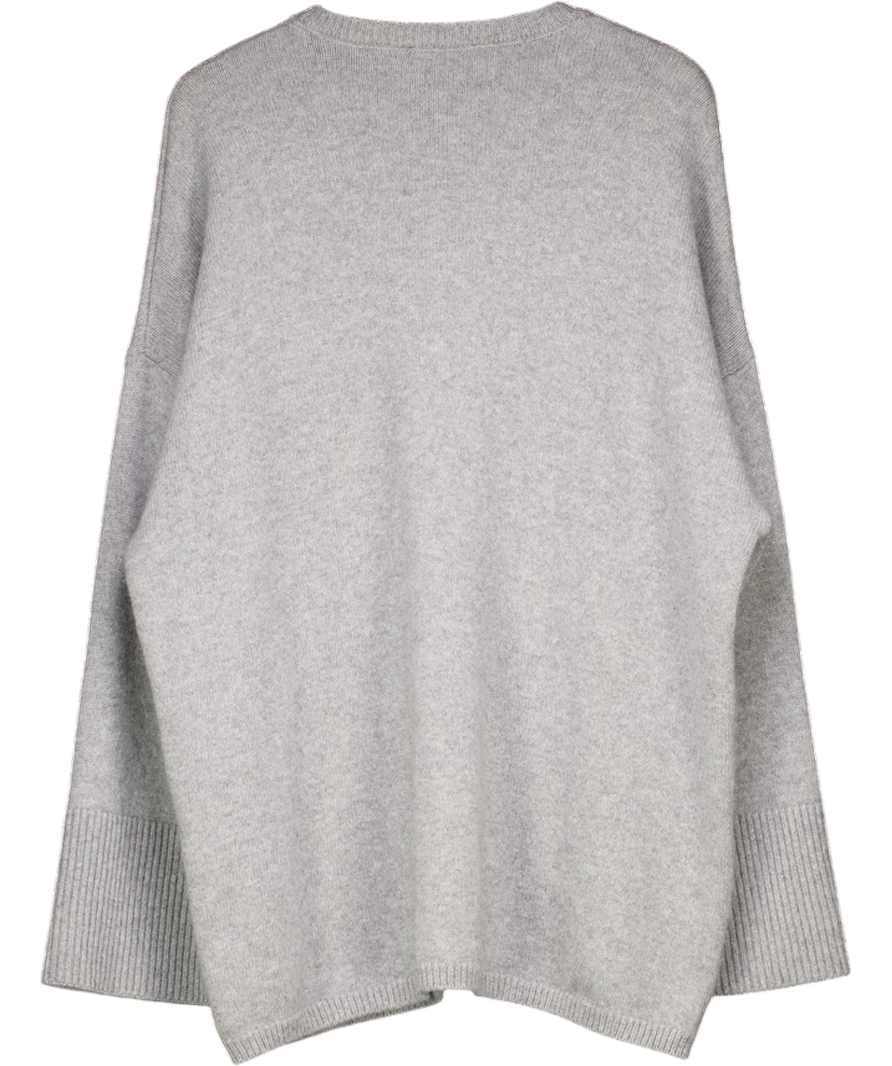 BAZILIKA Grey 100% Premium Cashmere Oversized Jumper One Size