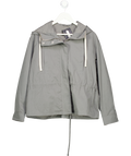 ZARA Grey Drawstring Waist Hooded Jacket UK XS