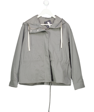ZARA Grey Drawstring Waist Hooded Jacket UK XS